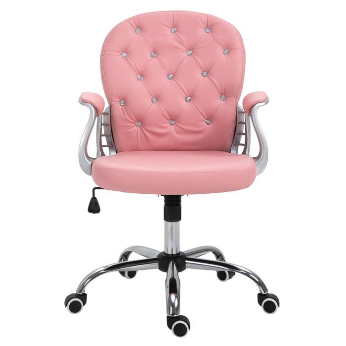 Chaise de bureau rose en similicuir réglable Chaise de bureau rose en similicuir réglable