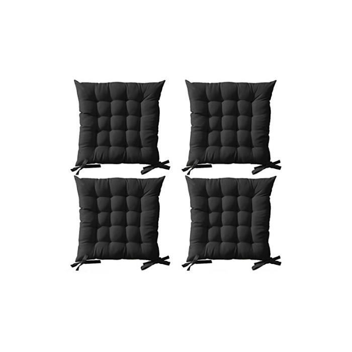 Lot de 4-40 x 40 cm Rouge AC-D/éco Galette de Chaise
