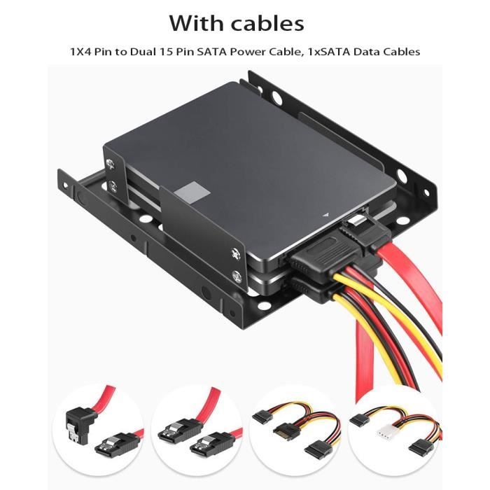 Cabling - CABLING® Support de Montage Interne 2 x 2,5 SSD/HDD +