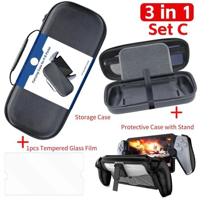 3 en 1-Set C - ??tui de transport portable pour PS Portal, Sac de rangement rigide, Housse de 