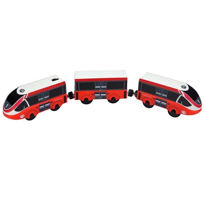 CHEMIN DE FER POUR ENFANTS DE 204 CM AVEC LOCOMOTIVE, WAGON, RAILS, LUMIÈRES ET SONS
