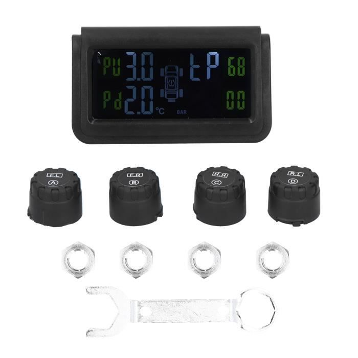 Système TPMS Solaire Sans Fil Avec 4 Capteurs Externes - Écran 3.5" - Pour Camion/Remorque - Pression 0-6 Bar - 8