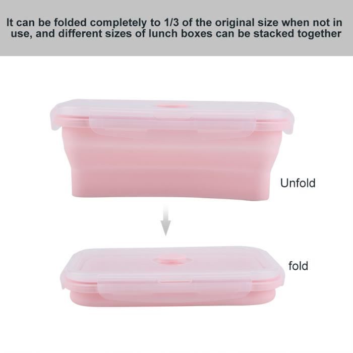 4 Boîtes à Lunch Pliables En Silicone WolinTek - Contenants Alimentaires 350 à 1200ml Multicolores