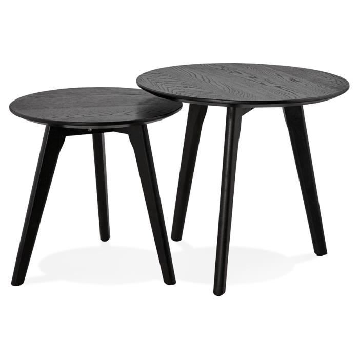 tables gigognes rondes alter ego gaby - noir - bois massif