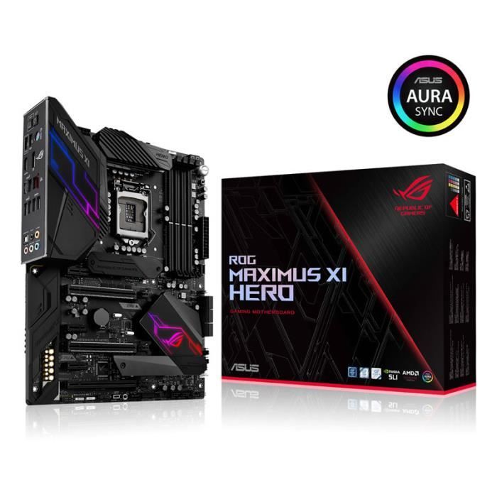ASUS Carte Mère ROG MAXIMUS XI HERO - Intel Chipset - Socket H4 LGA-1151 - 64 Go DDR4 SDRAM RAM maximale - UDIMM 4 x DIMM Memory