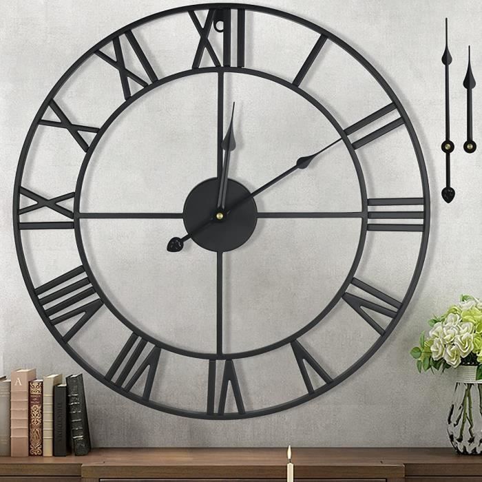 Horloge Murale, Grande Horloge Murale, 40 Cm, En Métal, Ronde