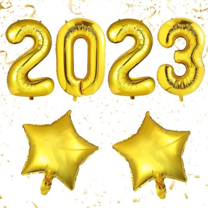 Décoration Du Nouvel An 2023, Ballons En Plastique Nouvel An Or 40