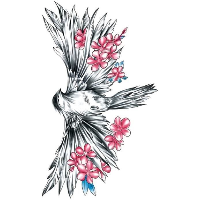Everjoy Autocollants Tatouage Temporaire Colibris Aquarelle - Faux Tatouages Imperméables Femmes Filles