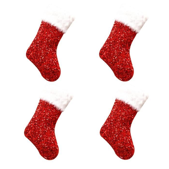 8 Mini Chaussettes De Noël 3D – 16x12 Cm – À Suspendre Sur Sapin, Cheminée – Décoration Festive Avec Cordon