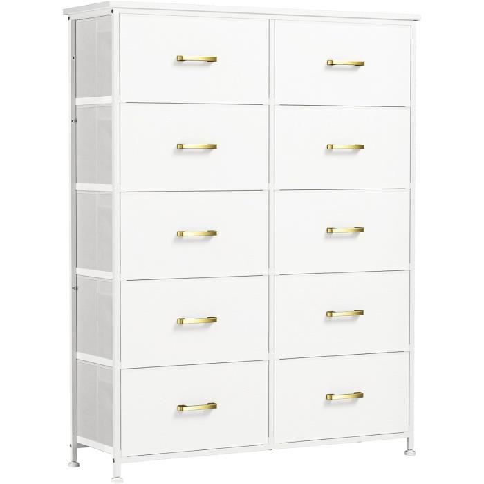 Somdot - Lot De 2 Tables De Chevet Avec 2 Tiroirs, Petite Commode Avec