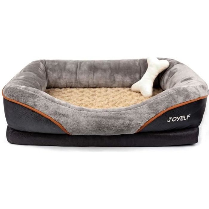 JOYELF lit de Chien orthopédique Grand lit pour Animal de Compagnie en Mousse à mémoire avec Housse Lavable Amovible et Jouet grinçant comme Cadeau 