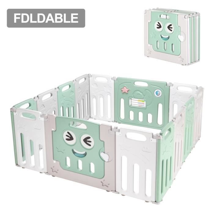 Parc Bébé Barrière Sécurité Plastique Enfant Protection Porte Panel Jeu  Espace Jeu Chambre avec 12+2 Panneaux - Cdiscount Puériculture & Eveil bébé