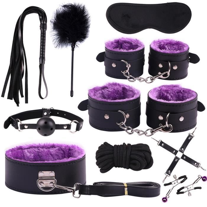 SM Jeu Costume adulte Menottes boule Fouet Kit Bondage Set Couple Sex