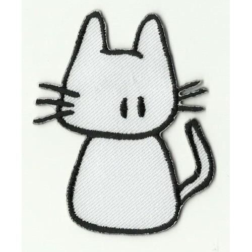 Ecusson Patche Patch Thermocollant Enfant Petit Chat Blanc Dim 7 X 5 5 Cm Cdiscount Beaux Arts Et Loisirs Creatifs