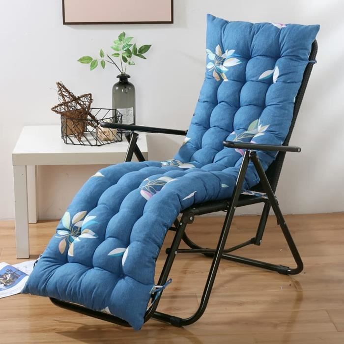 Coussin De Chaise Longue épais 48x120cm - Anti-dérapant, Pliable, Rembourrage Confortable, Gris, Pour Jardin Et Terrasse