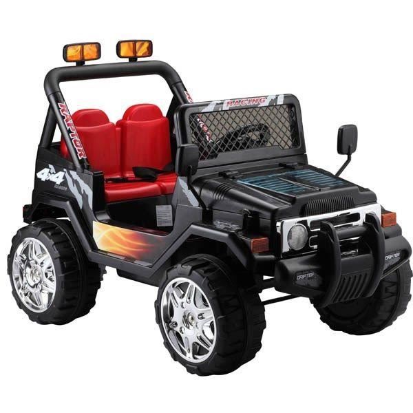 Voiture lectrique 2  places  12V Jeep  Raptor Noire Pack 
