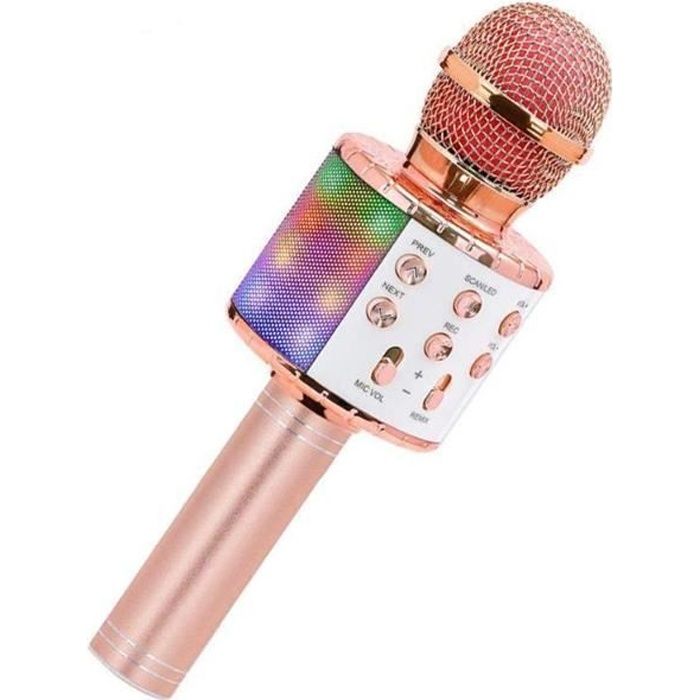 Micro Karaoké, Microphone Karaoké Sans Fil Bluetooth pour Enfants Chanter Jouet Fille 3 4 5 6 7 8 9 10 12 Ans Micro Enfant Cadeau