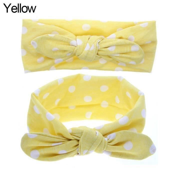 Kid Bebe Filles Mignonne Oreille De Lapin Bande De Cheveux Bandeau Serre Tete Floral Bandeau En Pointille Jaune Cdiscount Au Quotidien