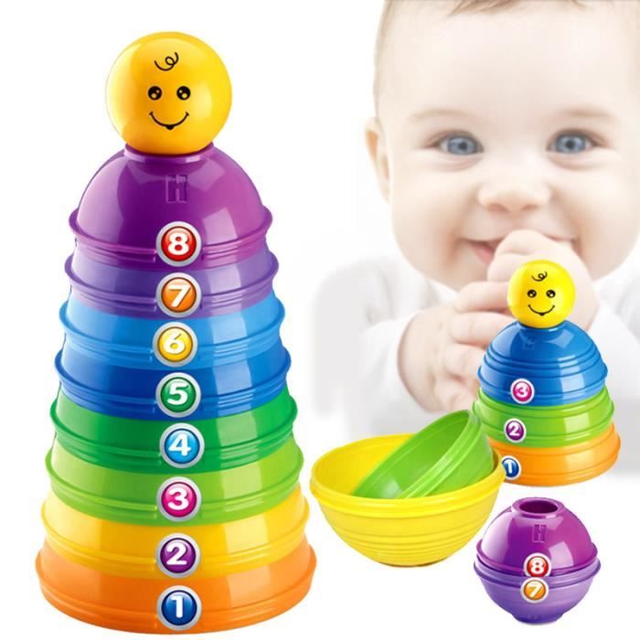 Tasses Roul Empilo Jouet A Emboiter Empiler Assembler Et Faire Rouler Pour Developper La Motricite Fine De Bebe 6 Mois Et Plu Cdiscount Jeux Jouets