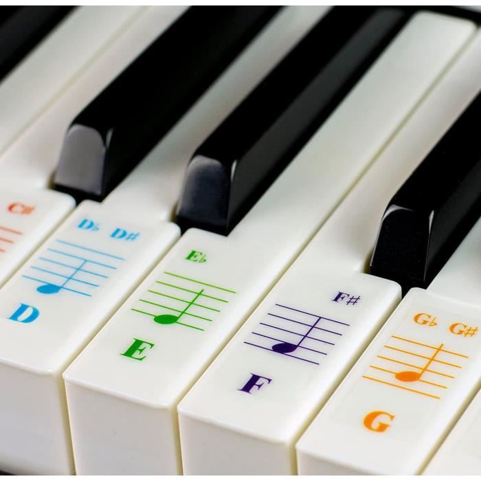 Étiquette de musique de clavier de piano amovible, 88 touches clavier de  piano autocollant, Piano autocollant, noir - Cdiscount Instruments de  musique