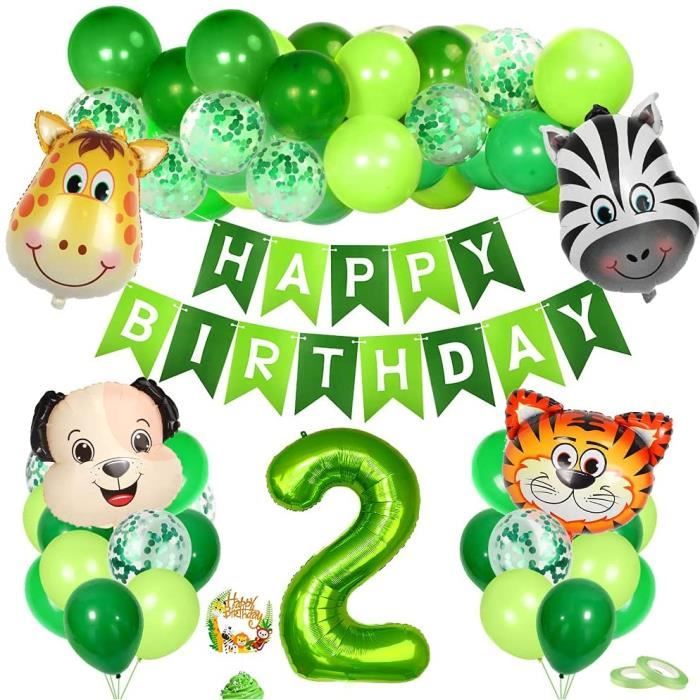 Anniversaire Jungle 2 Ballon Anniversaire 2 An Garcon Decorations Anniversaire Garcon 2 Ans 2er Jungle Anniversaire Ballon Fores Cdiscount Maison