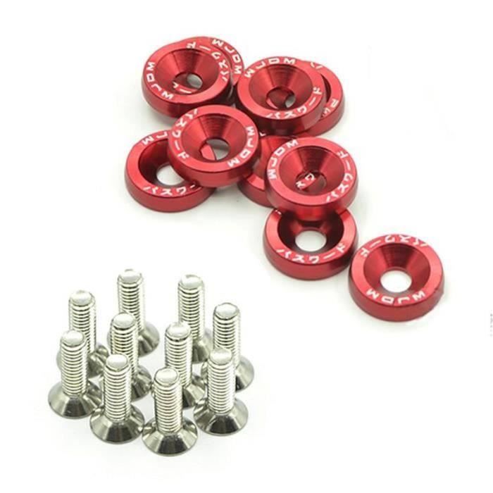 Kit Boulons Pare-Brise Moto 10 Pièces - Écrous Et Rondelles Universels Argent