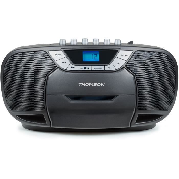 THOMSON RK102CD - Lecteur Radio CD Portable - USB, MP3, Cassettes - Gris