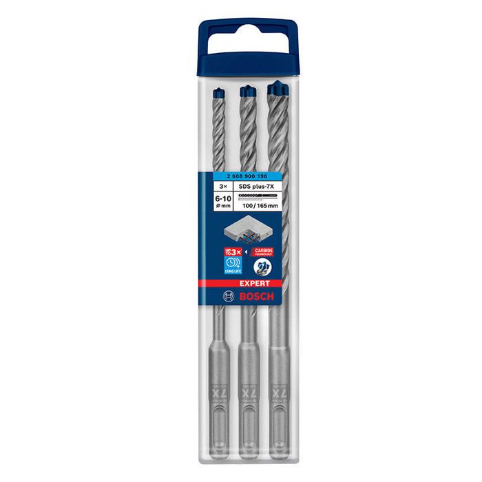 3 forets béton sds plus 7x expert 6810 mm - vue 2