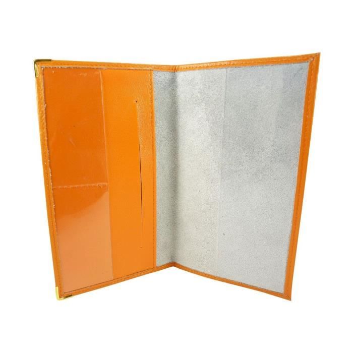Porte-Chéquier 2 Volets En Cuir De Vachette - Marine - Pour Chéquier à Talon Haut
