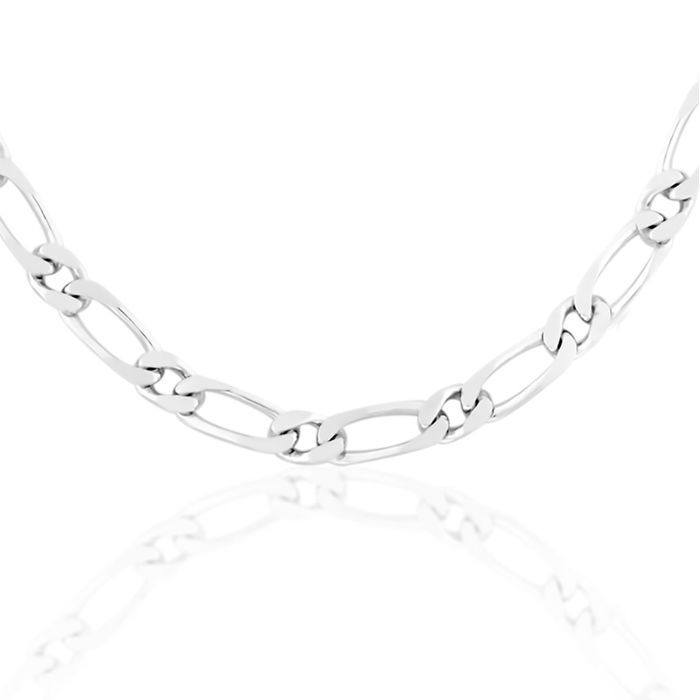 Collier CLEOR en Argent 925/1000 Blanc 45 cm Maille Alternée