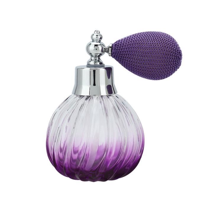 Flacon Parfum Vide En Verre Argenté 100 Ml Avec Pompe - Réutilisable, Fait Main, Neuf