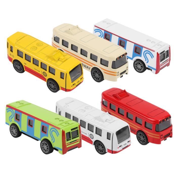 5 Mini Bus Pull-Back - Jouets à Réaction Pour Enfants