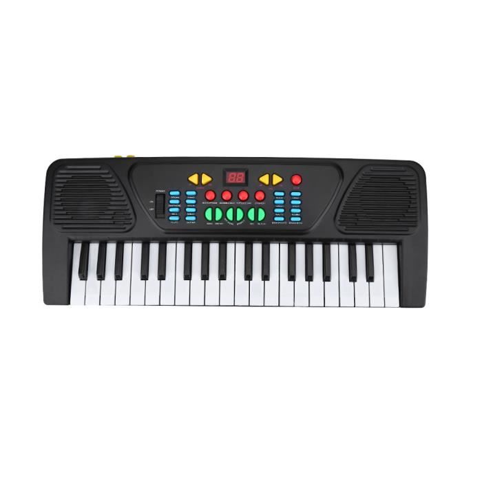 Clavier électronique à 37 touches piano électronique multifonction avec microphone, pour enfants et débutants, garçons et filles, noir
