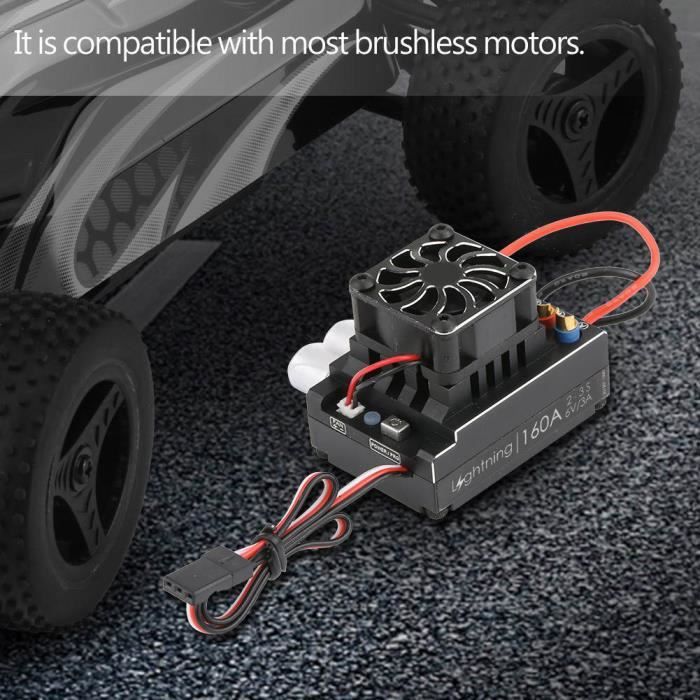 FLYCOLOR Contrôleur de vitesse électronique ESC étanche 120 A sans balais avec connecteur de tête banane 5,5 V/5 A BEC et XT90 4,0 mm pour bateau RC FLYCOLOR Contrôleur de vitesse électronique ESC étanche 120 A sans balais avec connecteur de tête banane 5,5 V/5 A BEC et XT90 4,0 mm pour bateau RC