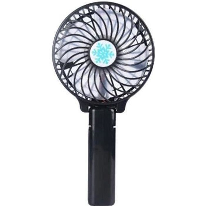 NOIR Mini Ventilateur d'été USB rechargeable Réglable Multi-vitesse Pliable Cooler Healthy