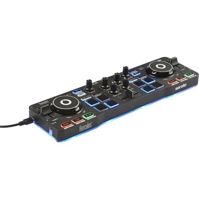 HERCULES STARLIGHT - Contrôleur DJ USB - 4 pads x 4 modes - Carte son intégrée - Serato DJ Lite inclus