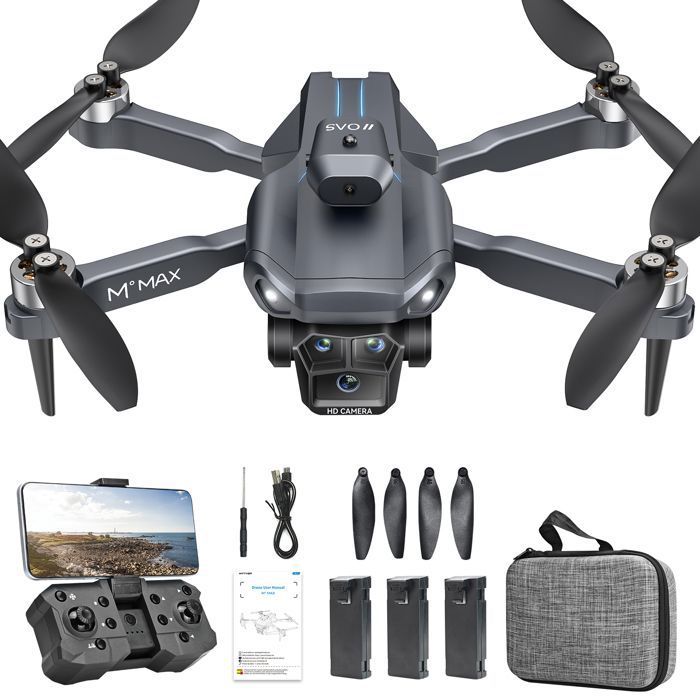Drone Avec Caméra 1080P Pour Débutants - FPV, Altitude Hold, 3 Batteries - Cadeau Enfants/Ados
