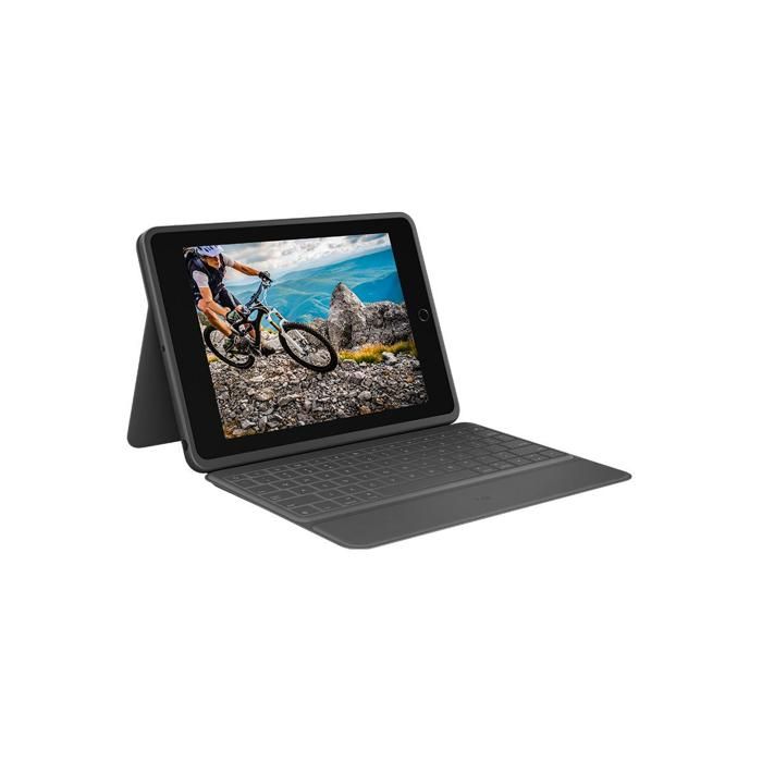 Étui clavier de protection - LOGITECH - Rugged Folio - iPad (7e 8e 9e) - QWERTY - Noir