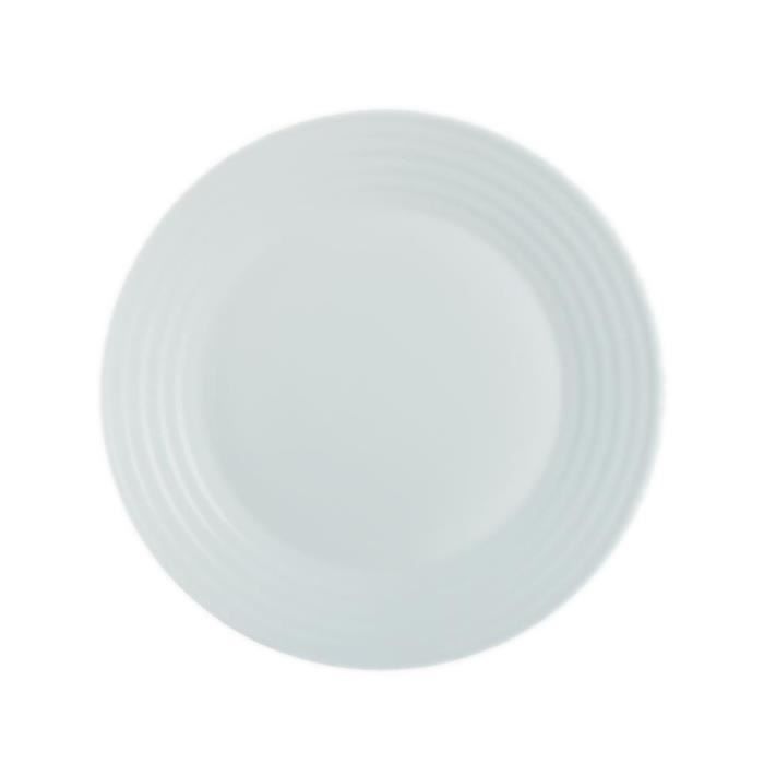 Assiette à dessert - Luminarc - À crêtes - 19 cm - 100% Opale - Résistant aux éraflures