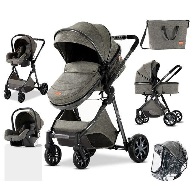 Poussette 3 en 1 B b Combin e Si ge Auto Landau Nacelle R glable