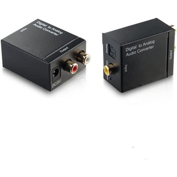Convertisseur Audio numérique optique Toslink Coaxial vers RCA