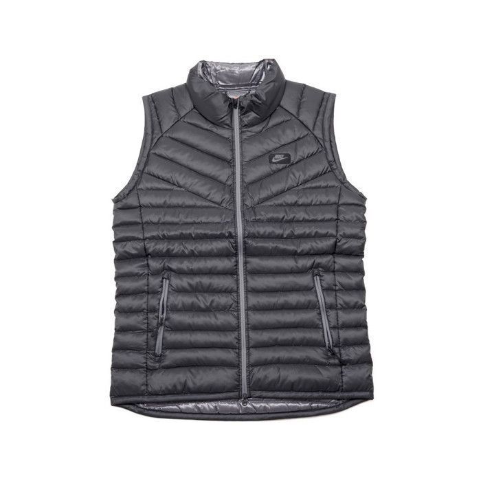 Doudoune sans manches Nike 822866 010 Gris Homme Tissu matelasse doux au toucher Fermeture zippee Gris Cdiscount Pret a Porter