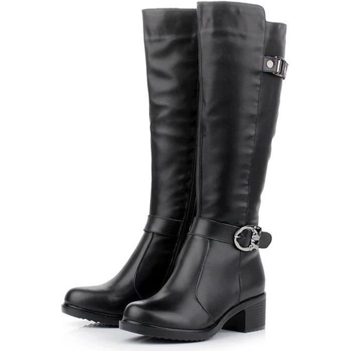 bottes cuir femme pas cher