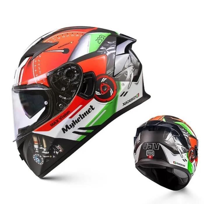 Casque Intégral Moto Pour Enfant - Taille Unique 47-54 Cm, 4 Saisons, Avec Pare-soleil Et Cache-cou