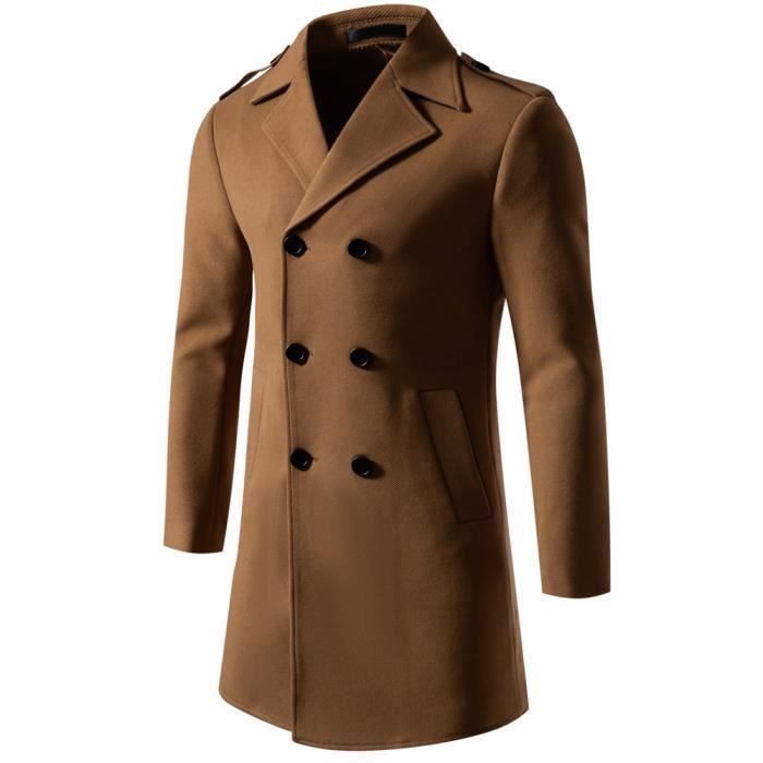 Manteau homme long marron discount