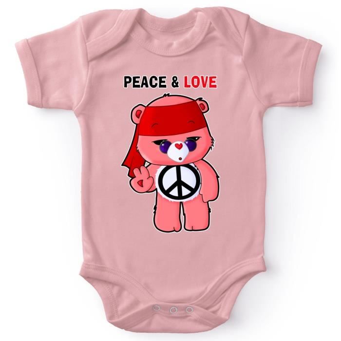 Body Bebe Filles Rose Bisounours Parodique Bisounours Peace And Love Chibi Version Parodie Bisounours Noir Cdiscount Pret A Porter