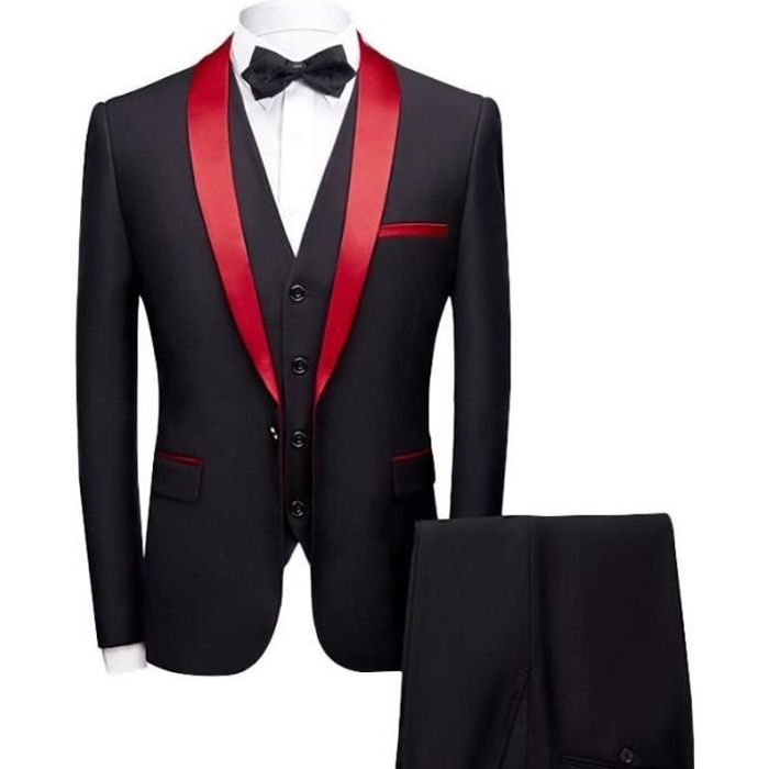 Costume Mariage Ceremonie 3 Pieces Pour Homme Col Chale Mode