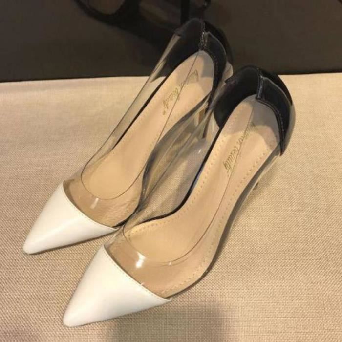 chaussures femme talon transparent