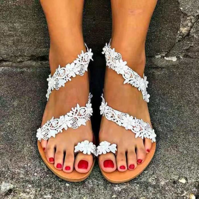 Sandales shop dentelle blanche