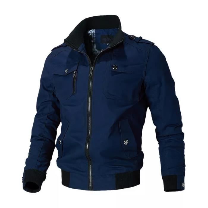 Blouson Aviateur Homme Léger - Coupe-Vent Décontracté - Printemps/Automne